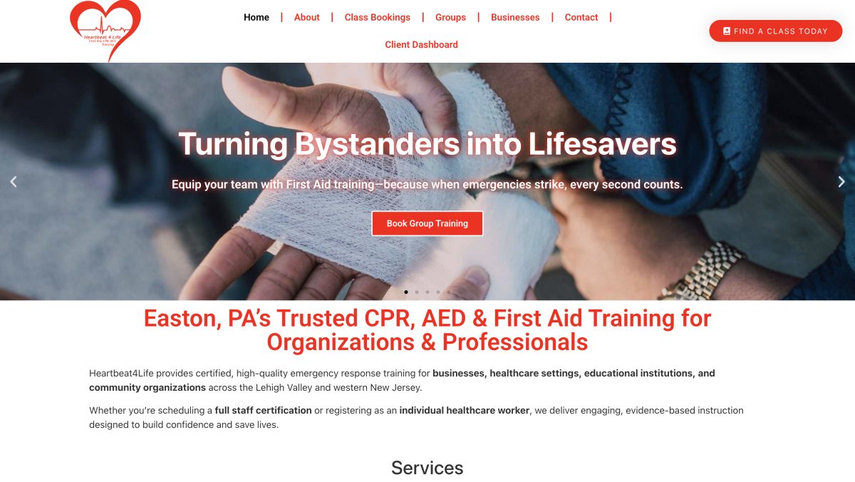 Heartbeat4Life 911 website by Kosmic Edge Marketing LLC